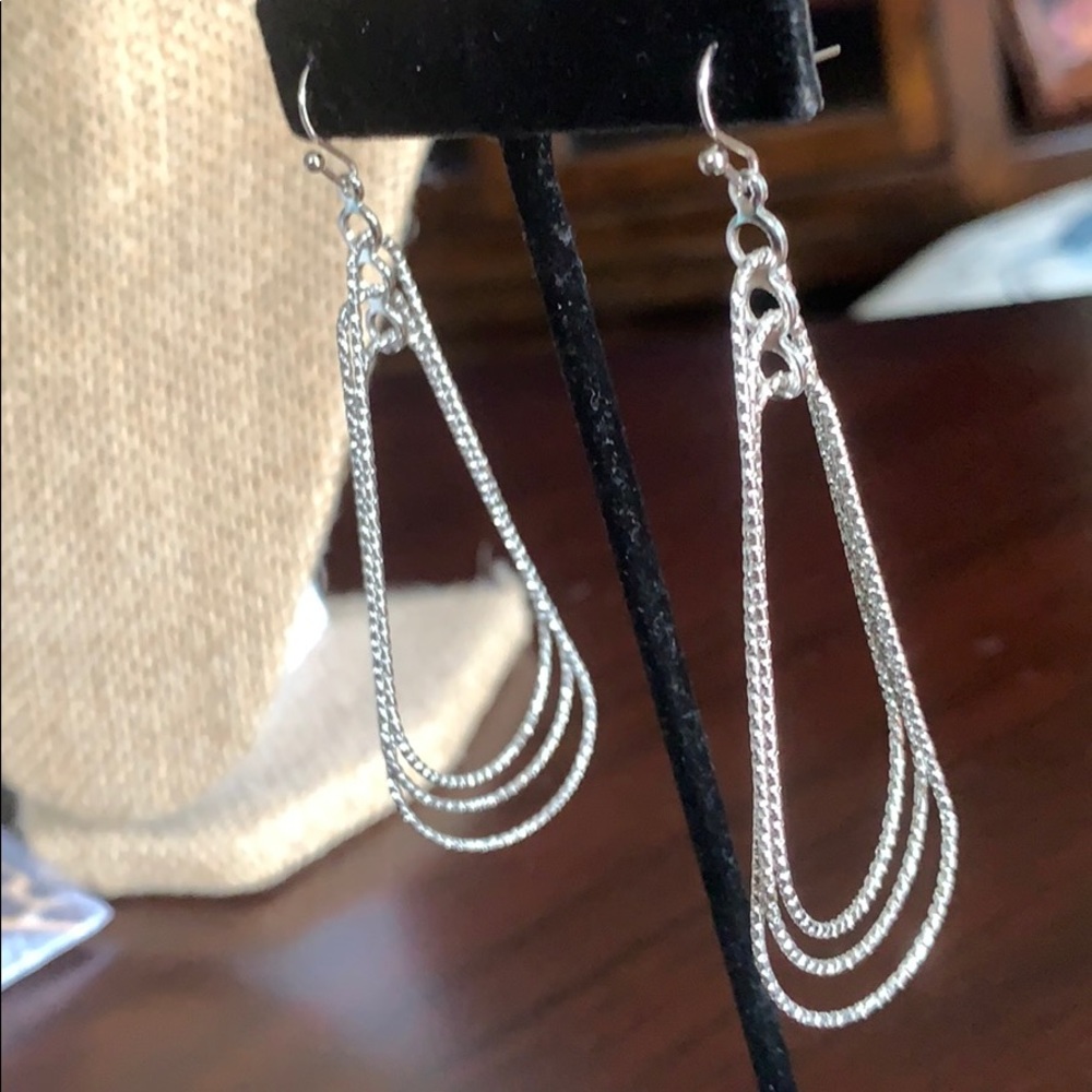 Silver plunder multi hoop earrings